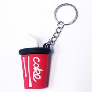 Soda Pop "Coke" with Straw Keychain